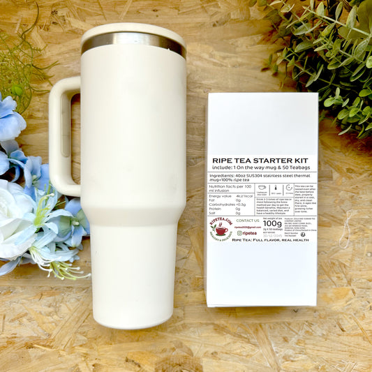 Ripe Tea Product Zero:  Portable Cup & 50 Ripe Tea Bags Set