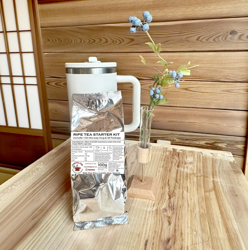 Ripe Tea Product Zero:  Portable Cup & 50 Ripe Tea Bags Set